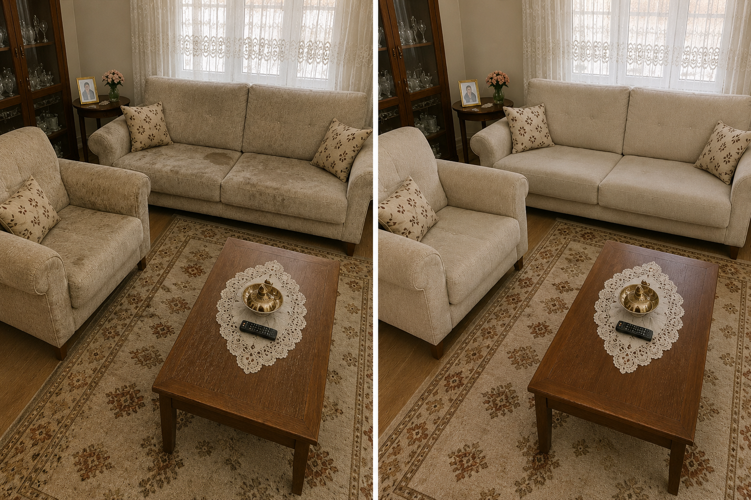 Açık renk koltuk takımı